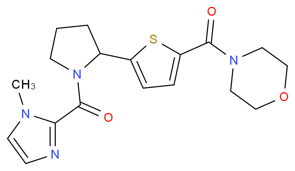 4-[(5-{1-[(1-methyl-1H-imidazol-2-yl)carbonyl]-2-pyrrolidinyl}-2-thienyl)carbonyl]morpholine_分子结构_CAS_)