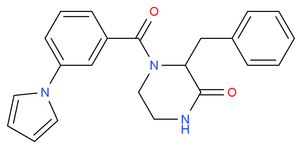 3-benzyl-4-[3-(1H-pyrrol-1-yl)benzoyl]-2-piperazinone_分子结构_CAS_)