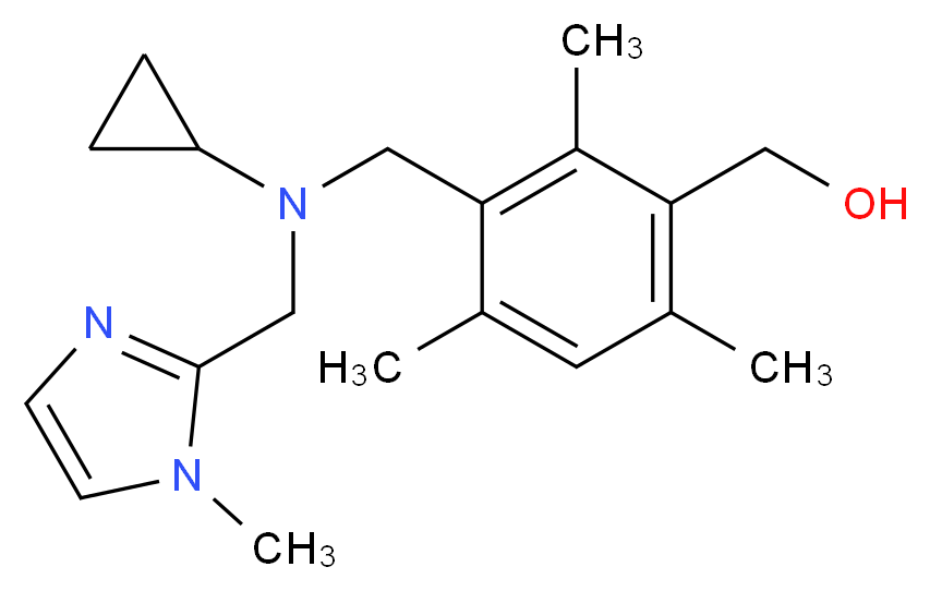 [3-({cyclopropyl[(1-methyl-1H-imidazol-2-yl)methyl]amino}methyl)-2,4,6-trimethylphenyl]methanol_分子结构_CAS_)