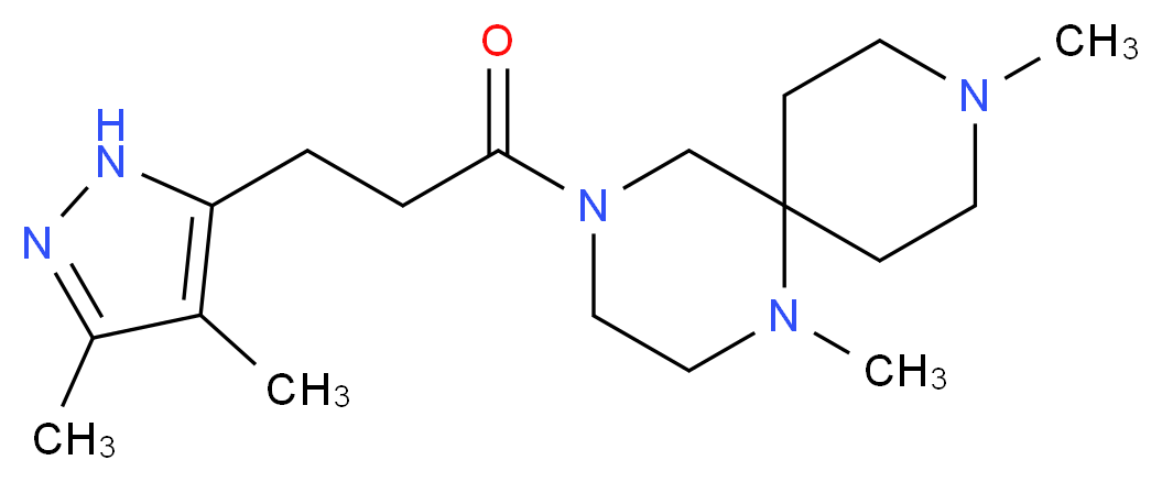 4-[3-(3,4-dimethyl-1H-pyrazol-5-yl)propanoyl]-1,9-dimethyl-1,4,9-triazaspiro[5.5]undecane_分子结构_CAS_)