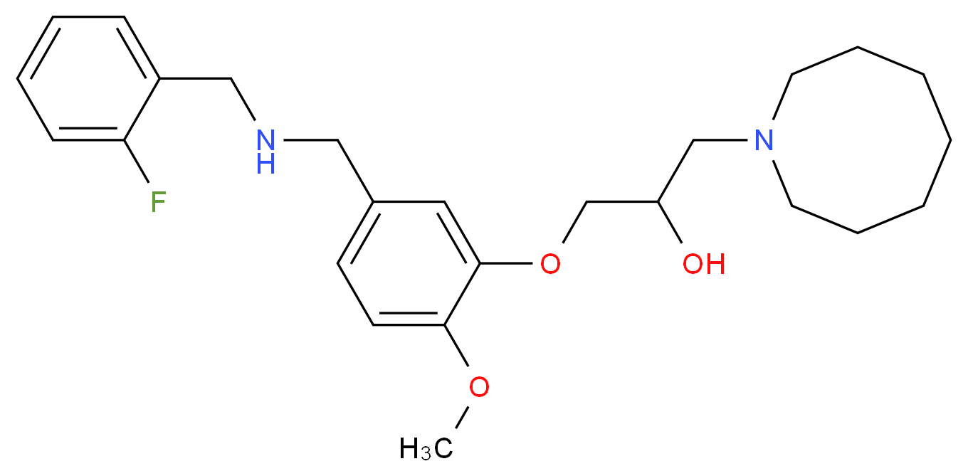 1-(1-azocanyl)-3-(5-{[(2-fluorobenzyl)amino]methyl}-2-methoxyphenoxy)-2-propanol_分子结构_CAS_)