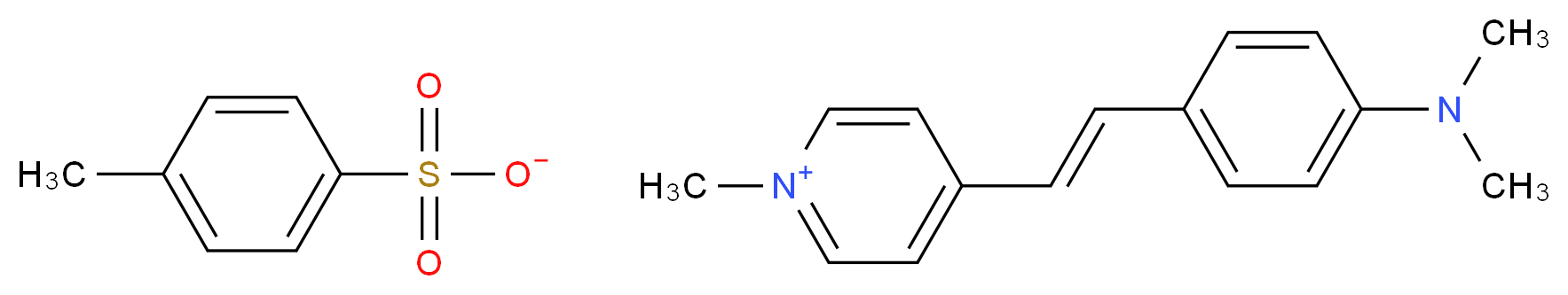 反-4-[4-(二甲氨基)苯乙烯基]-1-甲基吡啶对甲苯磺酸酯_分子结构_CAS_80969-52-4)