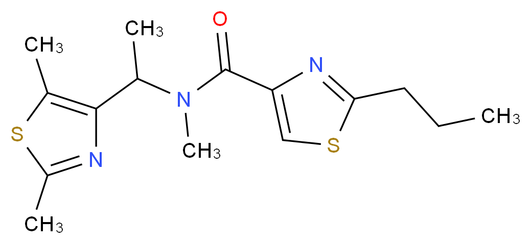 N-[1-(2,5-dimethyl-1,3-thiazol-4-yl)ethyl]-N-methyl-2-propyl-1,3-thiazole-4-carboxamide_分子结构_CAS_)