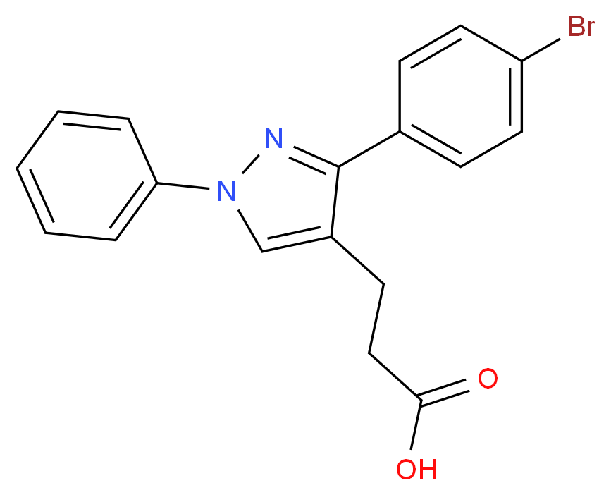 3-(4-溴苯基)-1-苯基吡唑-4-丙酸_分子结构_CAS_108446-80-6)