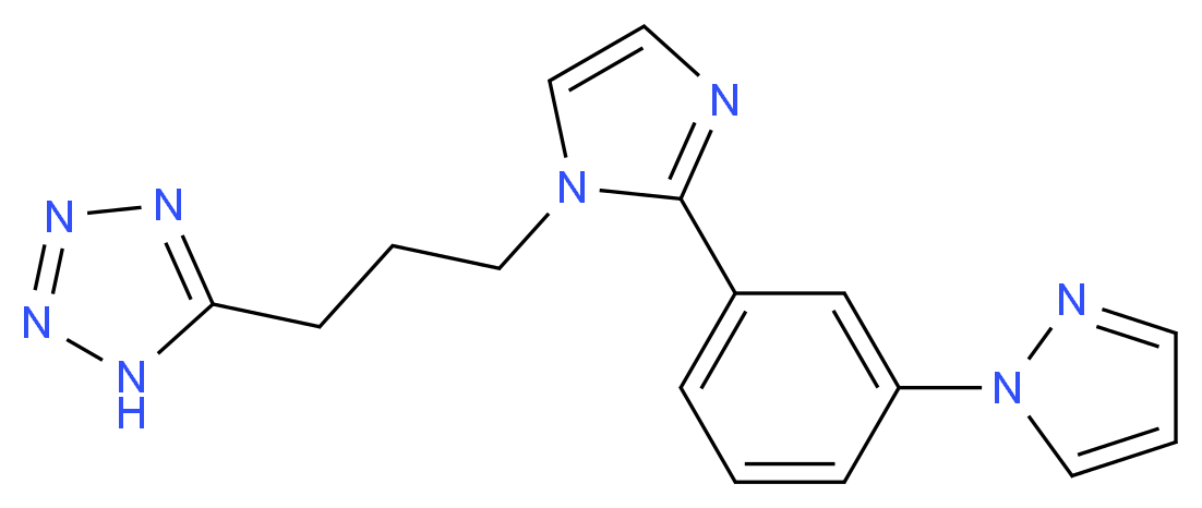 5-(3-{2-[3-(1H-pyrazol-1-yl)phenyl]-1H-imidazol-1-yl}propyl)-1H-tetrazole_分子结构_CAS_)