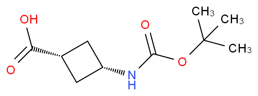 Cis-3-Tert-butoxycarbonylamino-cyclobutanecarboxylic acid_分子结构_CAS_1008773-79-2)