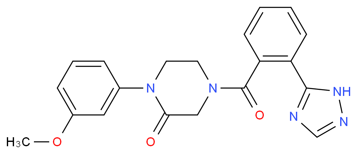 1-(3-methoxyphenyl)-4-[2-(1H-1,2,4-triazol-5-yl)benzoyl]-2-piperazinone_分子结构_CAS_)