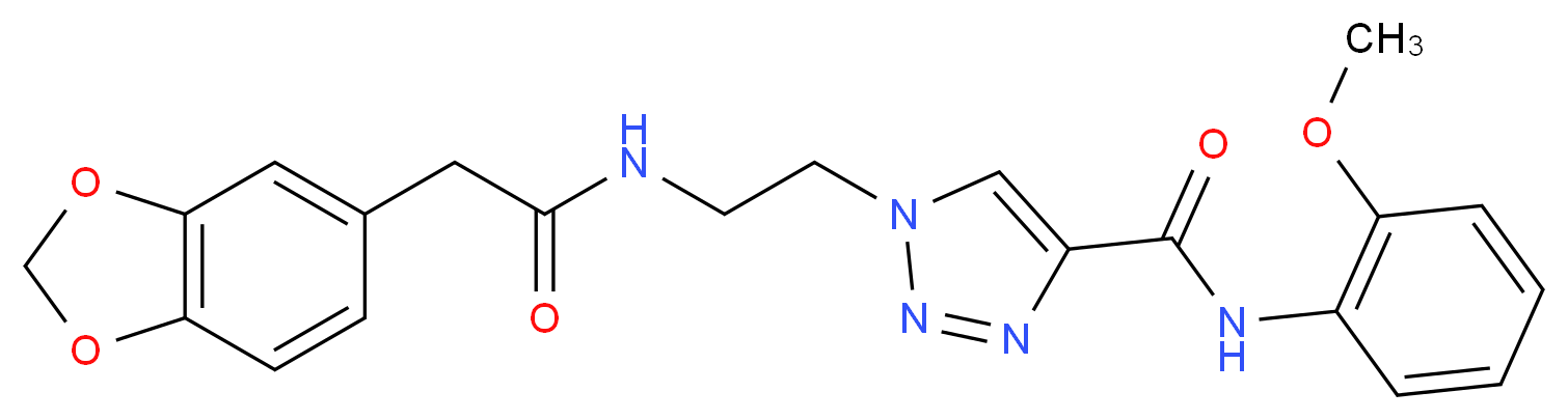1-{2-[(1,3-benzodioxol-5-ylacetyl)amino]ethyl}-N-(2-methoxyphenyl)-1H-1,2,3-triazole-4-carboxamide_分子结构_CAS_)