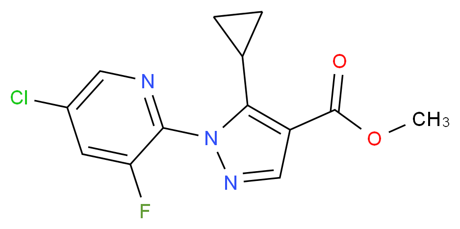 Methyl 1-(5-chloro-3-fluoropyridin-2-yl)-5-cyclopropyl-1H-pyrazole-4-carboxylate_分子结构_CAS_1150164-42-3)