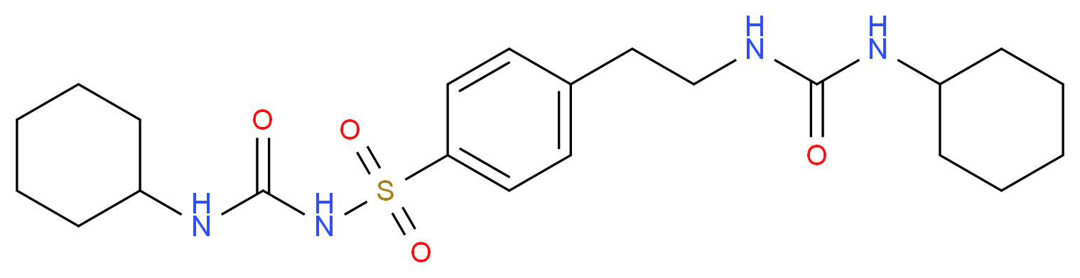 1-cyclohexyl-3-(4-{2-[(cyclohexylcarbamoyl)amino]ethyl}benzenesulfonyl)urea_分子结构_CAS_10079-35-3