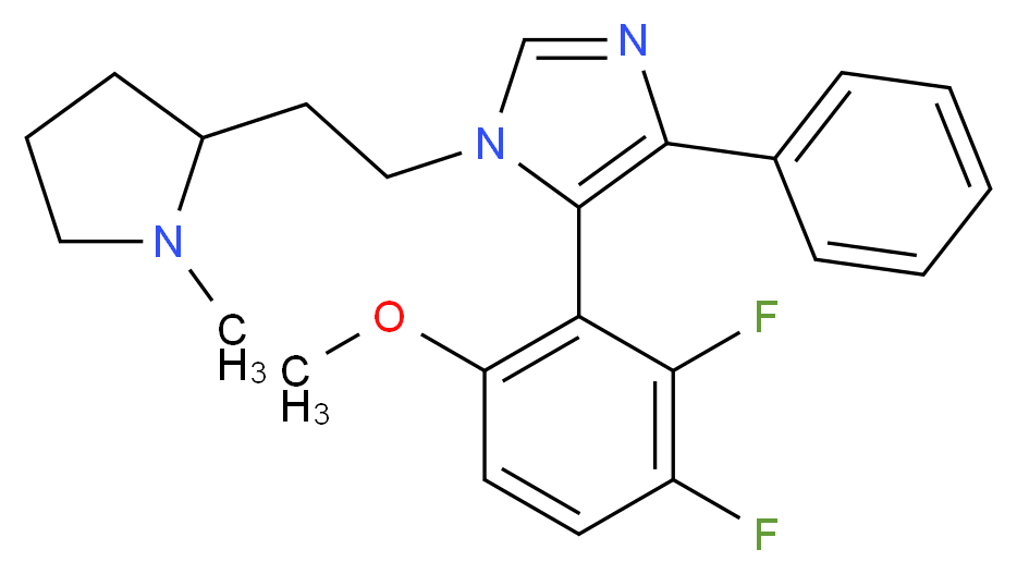 5-(2,3-difluoro-6-methoxyphenyl)-1-[2-(1-methylpyrrolidin-2-yl)ethyl]-4-phenyl-1H-imidazole_分子结构_CAS_)