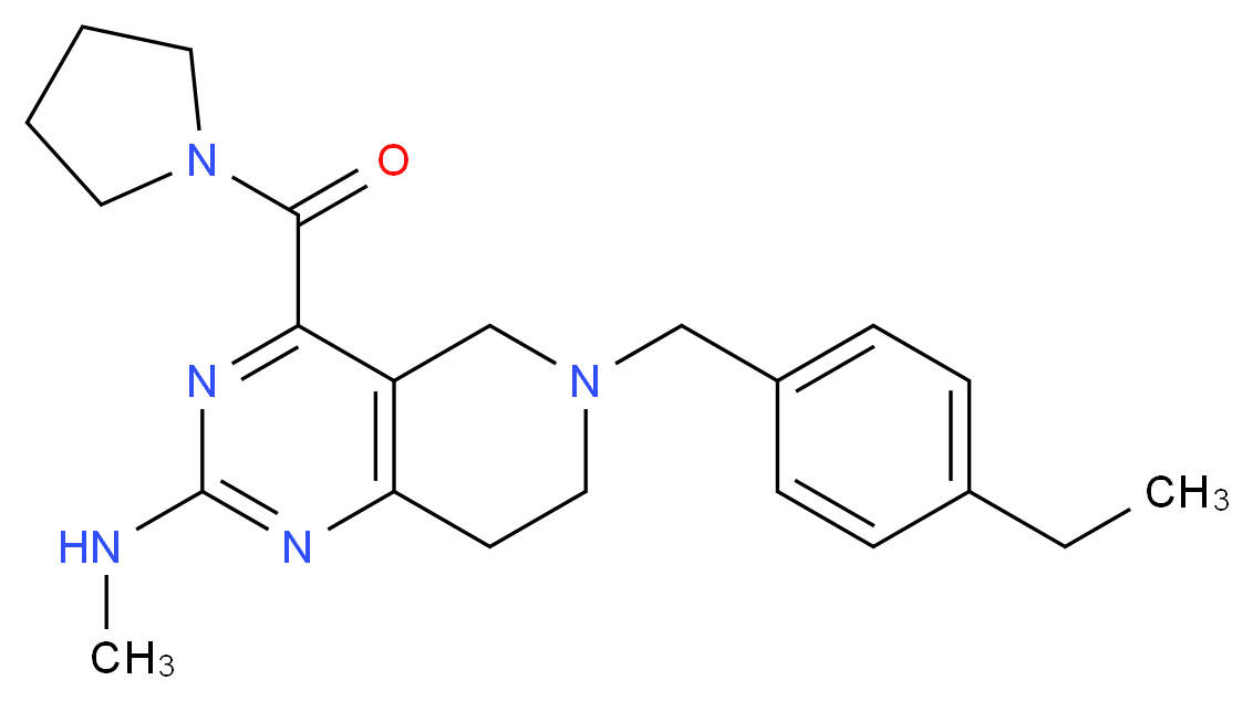6-(4-ethylbenzyl)-N-methyl-4-(1-pyrrolidinylcarbonyl)-5,6,7,8-tetrahydropyrido[4,3-d]pyrimidin-2-amine_分子结构_CAS_)