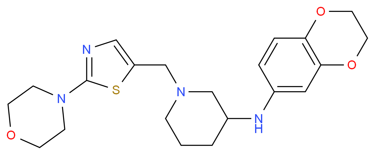 N-(2,3-dihydro-1,4-benzodioxin-6-yl)-1-{[2-(4-morpholinyl)-1,3-thiazol-5-yl]methyl}-3-piperidinamine_分子结构_CAS_)