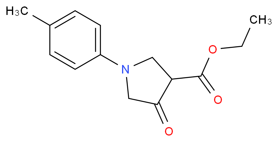 ethyl 1-(4-methylphenyl)-4-oxo-3-pyrrolidinecarboxylate_分子结构_CAS_745043-75-8)