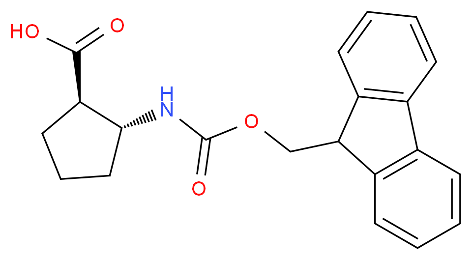 (1R,2R)-2-{[(9H-fluoren-9-ylmethoxy)carbonyl]amino}cyclopentane-1-carboxylic acid_分子结构_CAS_359586-69-9