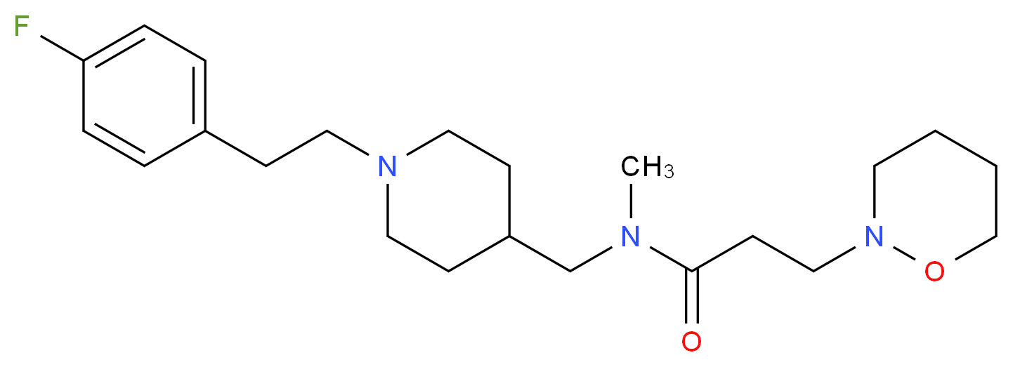 N-({1-[2-(4-fluorophenyl)ethyl]-4-piperidinyl}methyl)-N-methyl-3-(1,2-oxazinan-2-yl)propanamide_分子结构_CAS_)