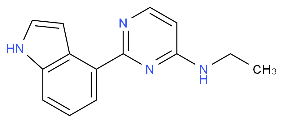 N-ethyl-2-(1H-indol-4-yl)pyrimidin-4-amine_分子结构_CAS_)