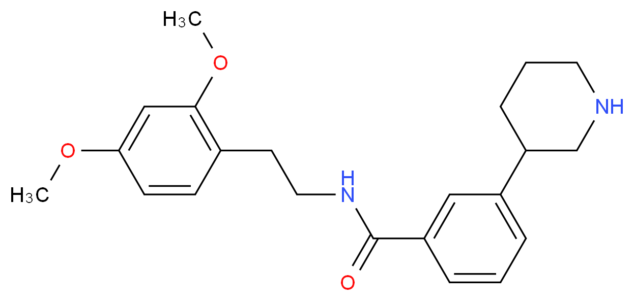 N-[2-(2,4-dimethoxyphenyl)ethyl]-3-piperidin-3-ylbenzamide_分子结构_CAS_)