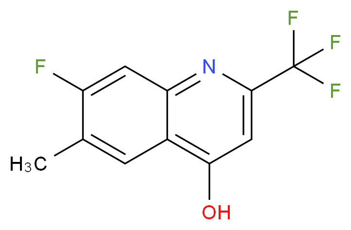 7-Fluoro-4-hydroxy-6-methyl-2-(trifluoromethyl)quinoline 97%_分子结构_CAS_)