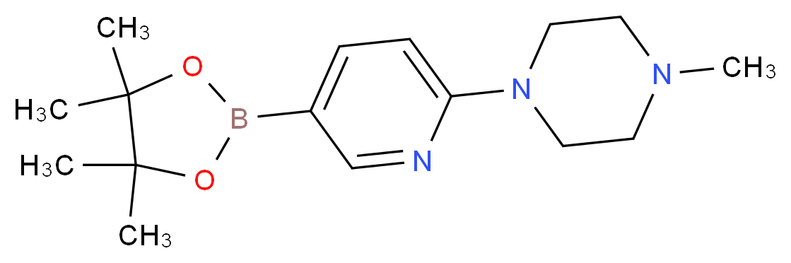 1-methyl-4-[5-(tetramethyl-1,3,2-dioxaborolan-2-yl)pyridin-2-yl]piperazine_分子结构_CAS_832114-09-7