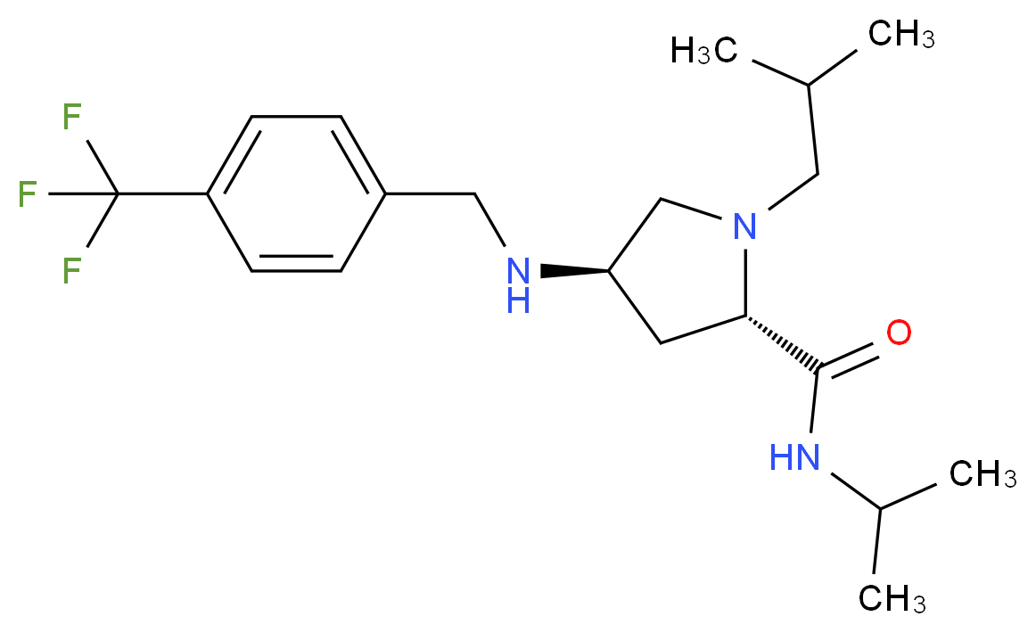 (4R)-1-isobutyl-N-isopropyl-4-{[4-(trifluoromethyl)benzyl]amino}-L-prolinamide_分子结构_CAS_)