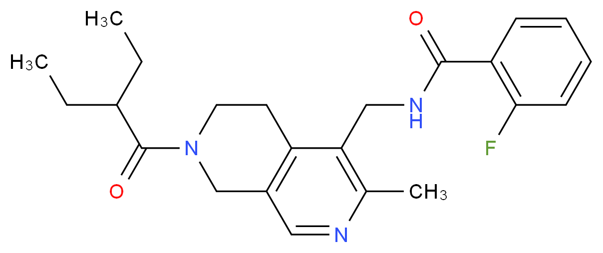N-{[7-(2-ethylbutanoyl)-3-methyl-5,6,7,8-tetrahydro-2,7-naphthyridin-4-yl]methyl}-2-fluorobenzamide_分子结构_CAS_)