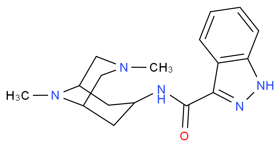 N-{3,9-dimethyl-3,9-diazabicyclo[3.3.1]nonan-7-yl}-1H-indazole-3-carboxamide_分子结构_CAS_141549-75-9