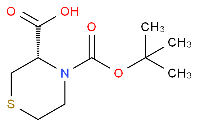 (S)-4-BOC-THIOMORPHOLINE-3-CARBOXYLIC ACID_分子结构_CAS_128453-98-5)