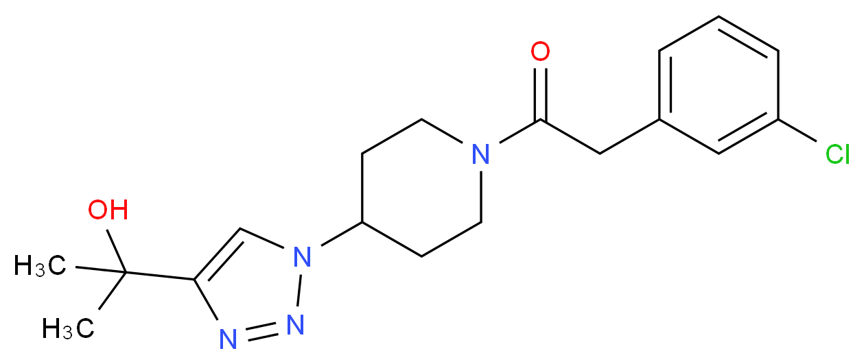 2-(1-{1-[(3-chlorophenyl)acetyl]piperidin-4-yl}-1H-1,2,3-triazol-4-yl)propan-2-ol_分子结构_CAS_)