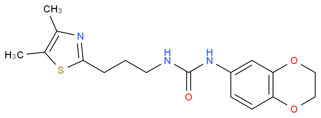 N-(2,3-dihydro-1,4-benzodioxin-6-yl)-N'-[3-(4,5-dimethyl-1,3-thiazol-2-yl)propyl]urea_分子结构_CAS_)