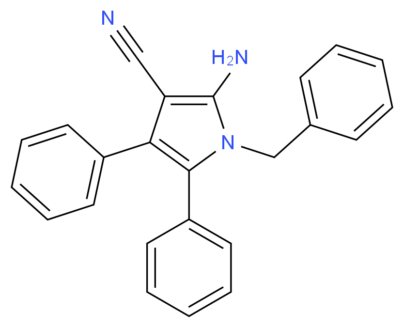 2-Amino-1-benzyl-4,5-diphenyl-1H-pyrrole-3-carbonitrile_分子结构_CAS_55817-67-9)