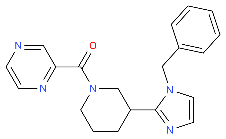 2-{[3-(1-benzyl-1H-imidazol-2-yl)-1-piperidinyl]carbonyl}pyrazine_分子结构_CAS_)