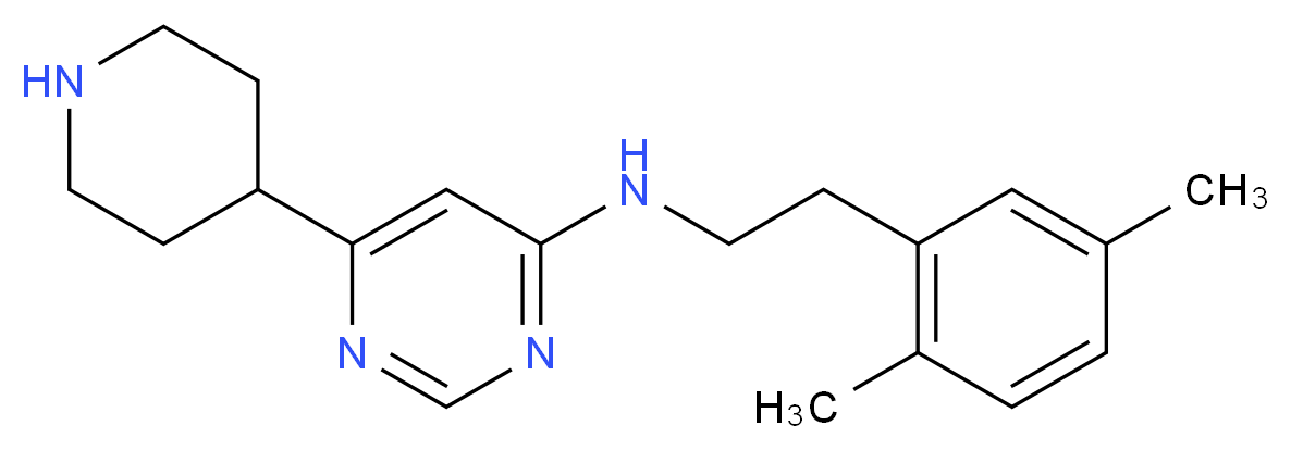 N-[2-(2,5-dimethylphenyl)ethyl]-6-piperidin-4-ylpyrimidin-4-amine_分子结构_CAS_)