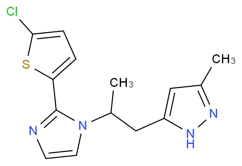 5-{2-[2-(5-chloro-2-thienyl)-1H-imidazol-1-yl]propyl}-3-methyl-1H-pyrazole_分子结构_CAS_)