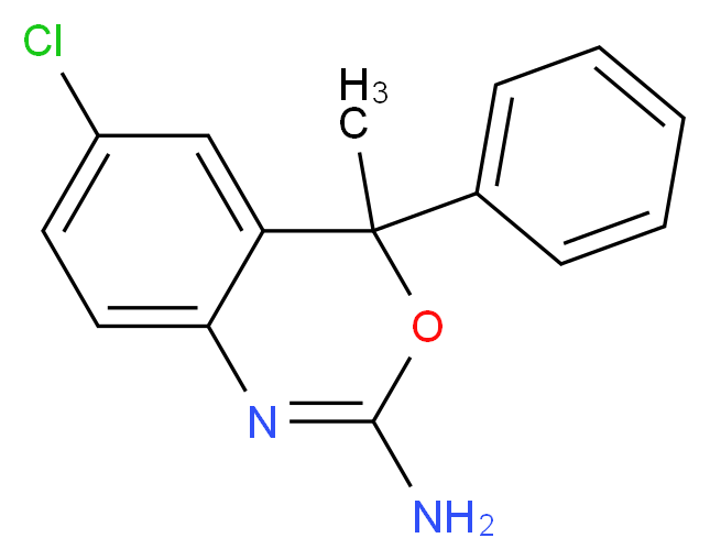 6-chloro-4-methyl-4-phenyl-4H-3,1-benzoxazin-2-amine_分子结构_CAS_21715-43-5