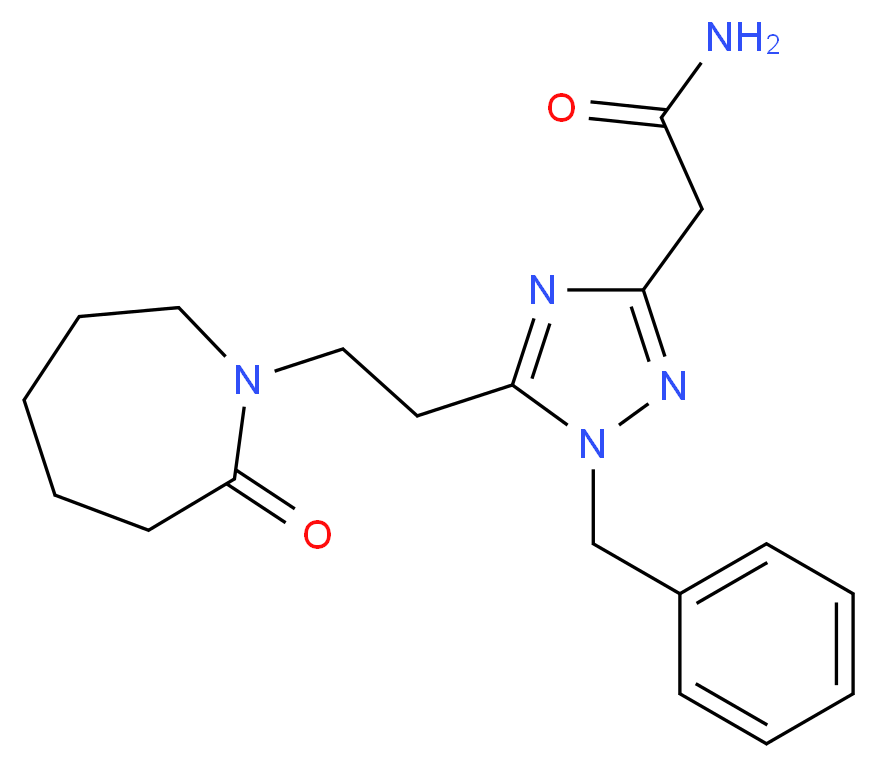 2-{1-benzyl-5-[2-(2-oxoazepan-1-yl)ethyl]-1H-1,2,4-triazol-3-yl}acetamide_分子结构_CAS_)