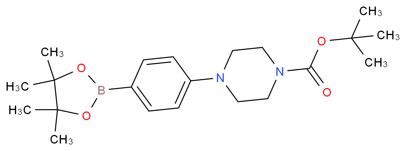 tert-butyl 4-[4-(tetramethyl-1,3,2-dioxaborolan-2-yl)phenyl]piperazine-1-carboxylate_分子结构_CAS_470478-90-1