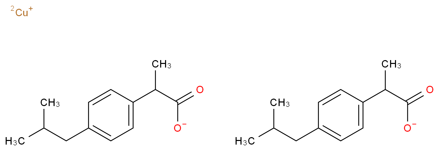 λ<sup>1</sup>-(<sup>2</sup>Cu)copper(1+) ion bis(2-[4-(2-methylpropyl)phenyl]propanoate)_分子结构_CAS_66840-44-6