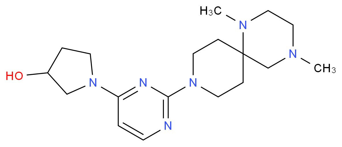 1-[2-(1,4-dimethyl-1,4,9-triazaspiro[5.5]undec-9-yl)pyrimidin-4-yl]pyrrolidin-3-ol_分子结构_CAS_)