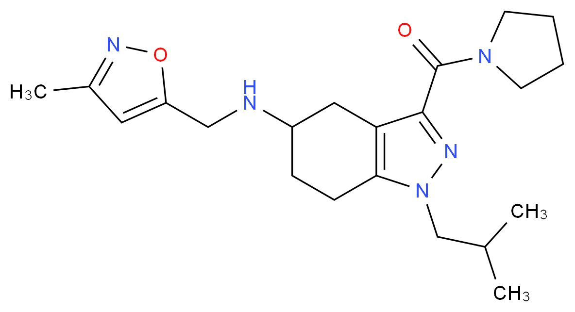 1-isobutyl-N-[(3-methyl-5-isoxazolyl)methyl]-3-(1-pyrrolidinylcarbonyl)-4,5,6,7-tetrahydro-1H-indazol-5-amine_分子结构_CAS_)