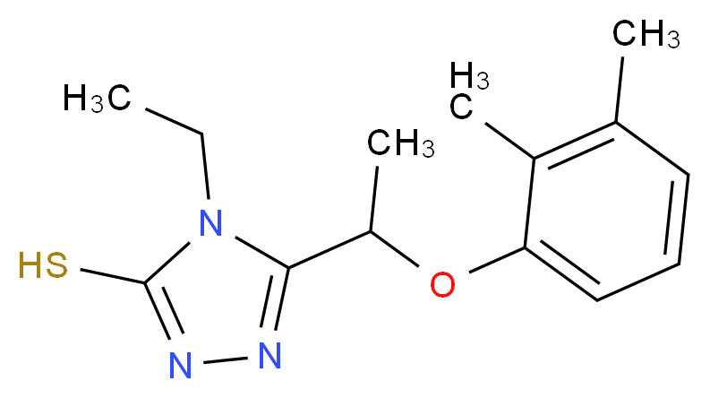 5-[1-(2,3-Dimethylphenoxy)ethyl]-4-ethyl-4H-1,2,4-triazole-3-thiol_分子结构_CAS_667413-67-4)