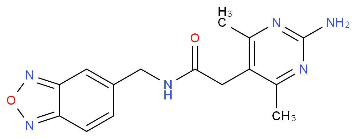 2-(2-amino-4,6-dimethylpyrimidin-5-yl)-N-(2,1,3-benzoxadiazol-5-ylmethyl)acetamide_分子结构_CAS_)
