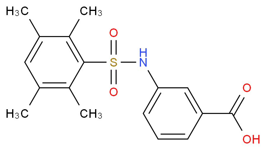 3-(2,3,5,6-tetramethylbenzenesulfonamido)benzoic acid_分子结构_CAS_838818-53-4