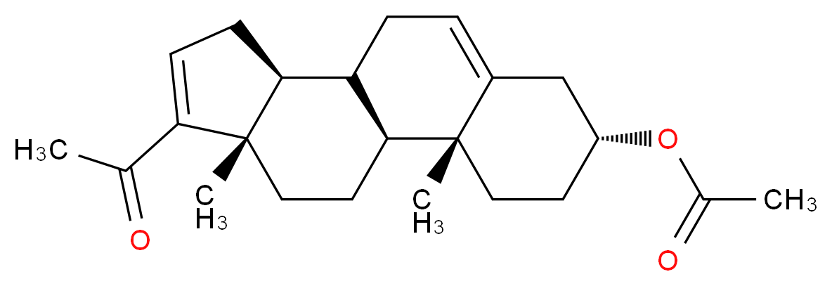 (1S,2R,5R,11S,15S)-14-acetyl-2,15-dimethyltetracyclo[8.7.0.0<sup>2</sup>,<sup>7</sup>.0<sup>1</sup><sup>1</sup>,<sup>1</sup><sup>5</sup>]heptadeca-7,13-dien-5-yl acetate_分子结构_CAS_979-02-2