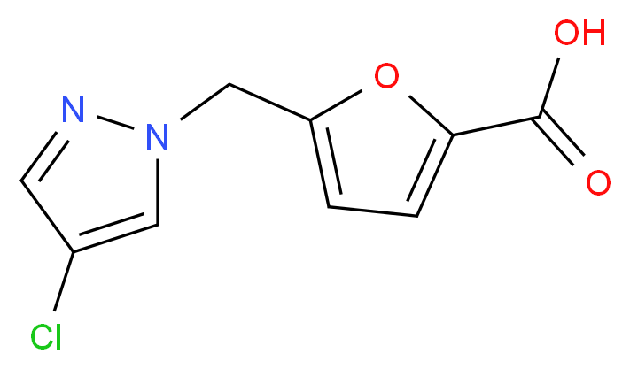 5-[(4-chloro-1H-pyrazol-1-yl)methyl]furan-2-carboxylic acid_分子结构_CAS_312309-03-8