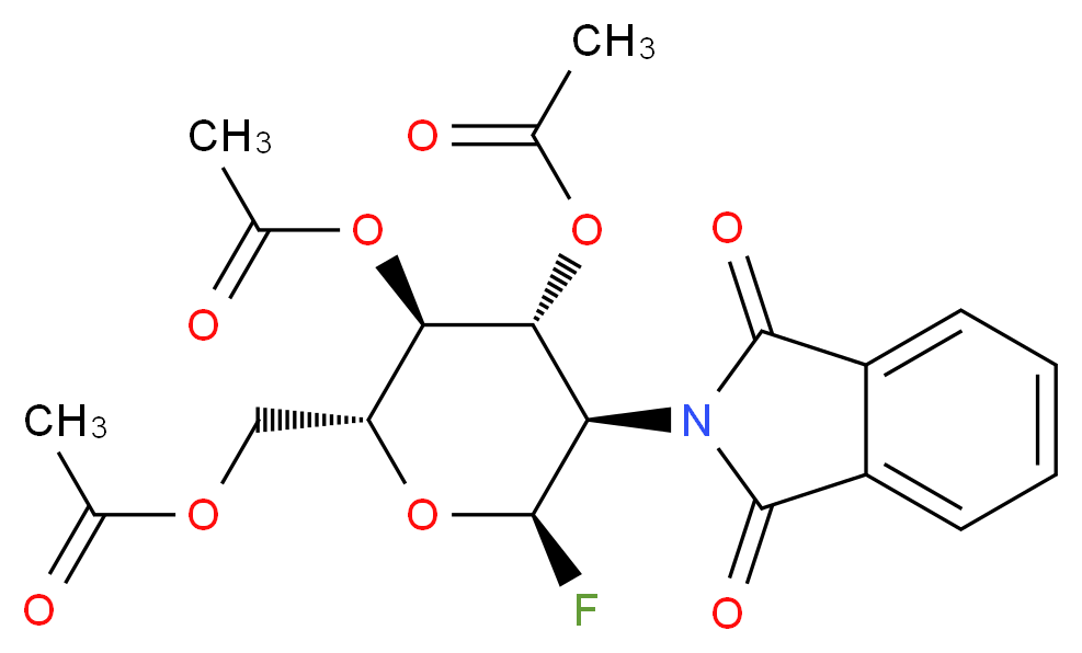 2-Deoxy-2-phthalimido-3,4,6-tri-O-acetyl-α-D-glucopyranosyl fluoride_分子结构_CAS_147157-97-9)