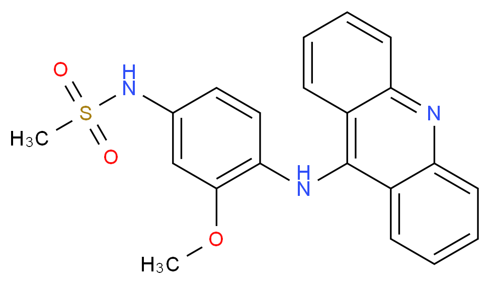N-{4-[(acridin-9-yl)amino]-3-methoxyphenyl}methanesulfonamide_分子结构_CAS_51264-14-3