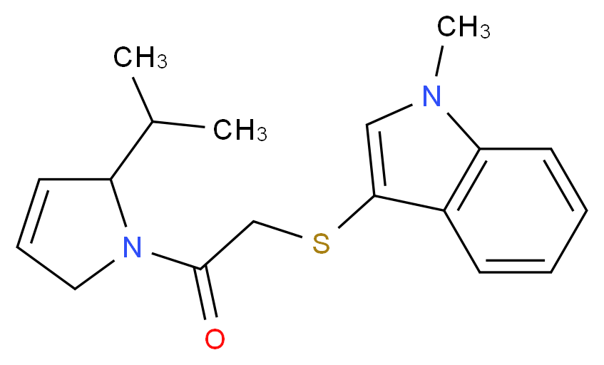 3-{[2-(2-isopropyl-2,5-dihydro-1H-pyrrol-1-yl)-2-oxoethyl]thio}-1-methyl-1H-indole_分子结构_CAS_)