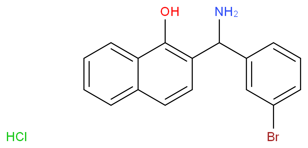 2-[AMINO-(3-BROMO-PHENYL)-METHYL]-NAPHTHALEN-1-OL HYDROCHLORIDE_分子结构_CAS_736173-15-2)
