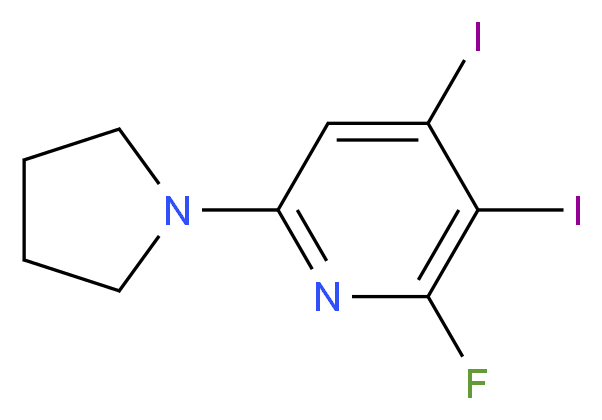 2-fluoro-3,4-diiodo-6-(pyrrolidin-1-yl)pyridine_分子结构_CAS_1228665-88-0